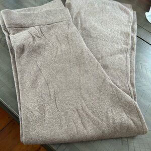 High-Waisted Crop Kick Flare Sweater Pants in Mushroom Petite L